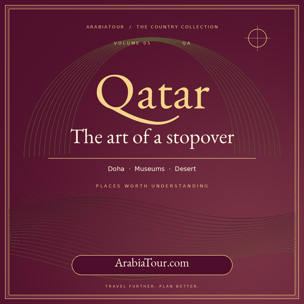 Qatar travel guide typography card — ArabiaTour.com